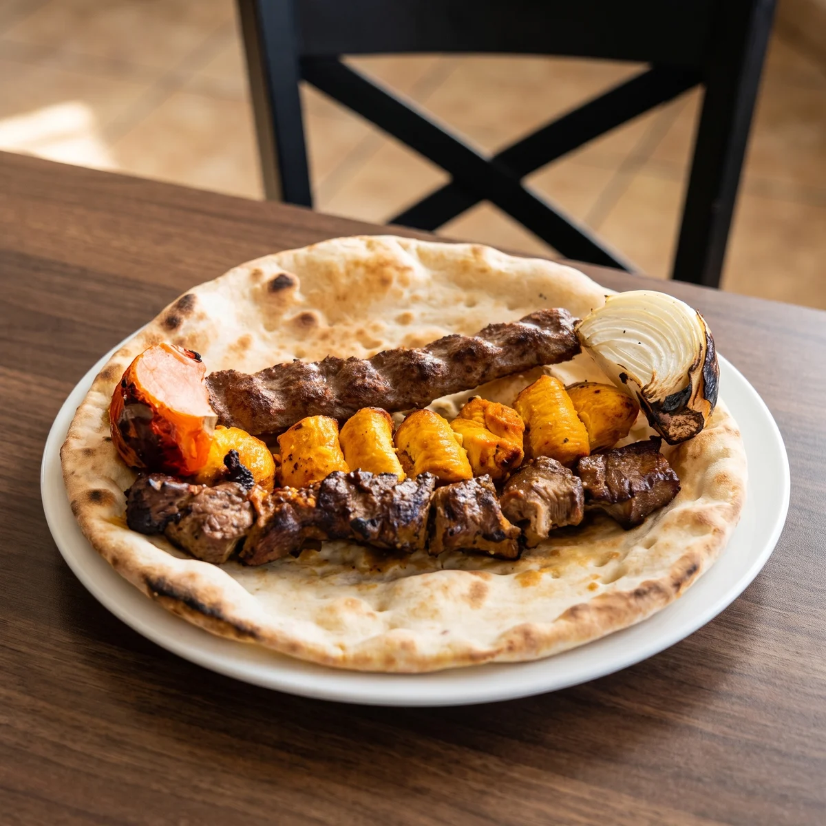 Super Lamb Sultani kabob platter
